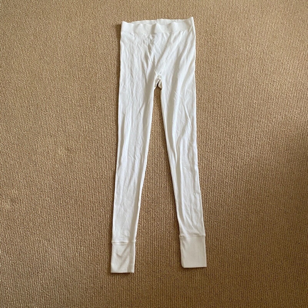 Skims Bone Logo Cotton Thermal Leggings, Size Small NWT